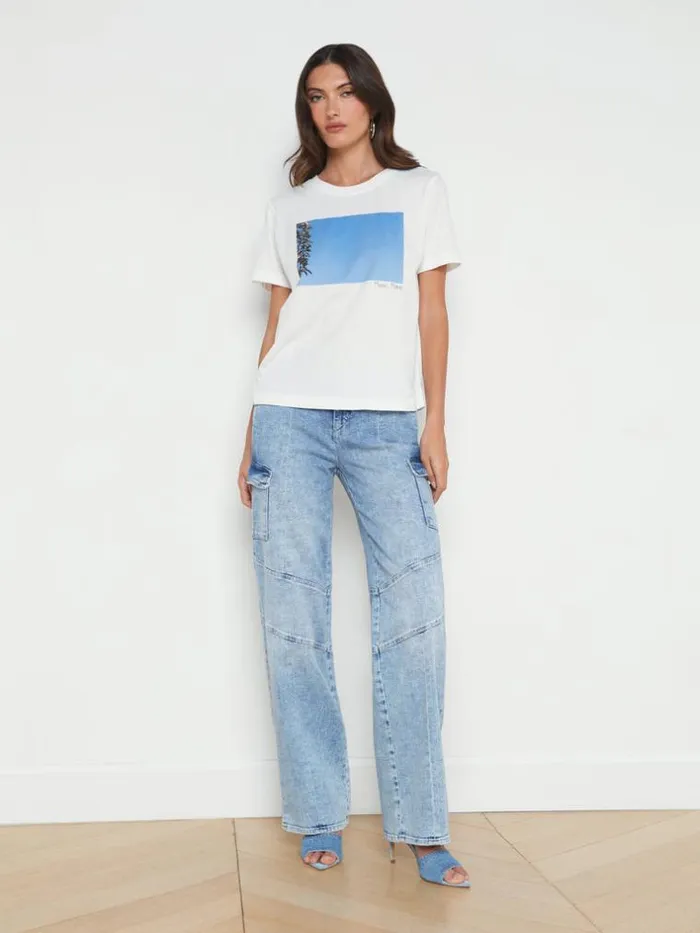 L039Agence Tees Women Leilani Maui Moon Tee White