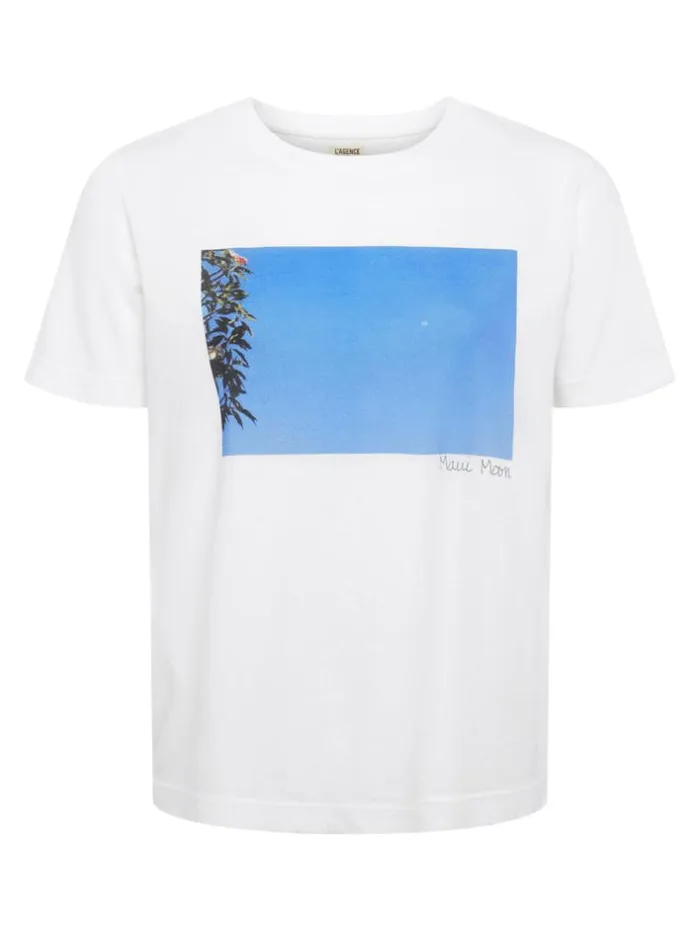L039Agence Tees Women Leilani Maui Moon Tee White