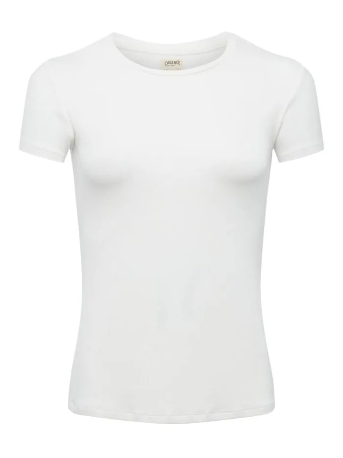L039Agence Tees Women Ressi Fitted Tee White Micro Modal