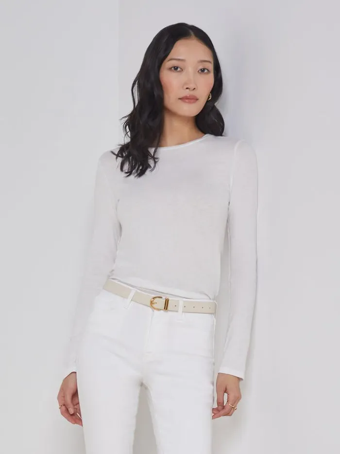 L039Agence Tees Women Tess Long Sleeve Tee White