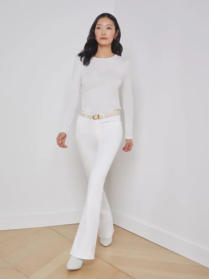 L039Agence Tees Women Tess Long Sleeve Tee White