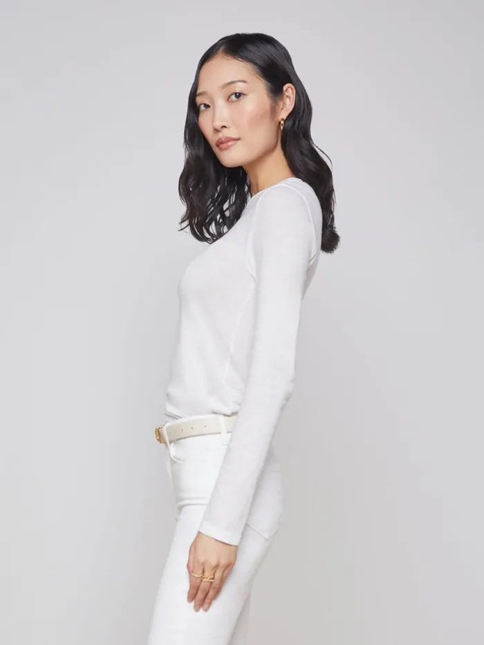 L039Agence Tees Women Tess Long Sleeve Tee White