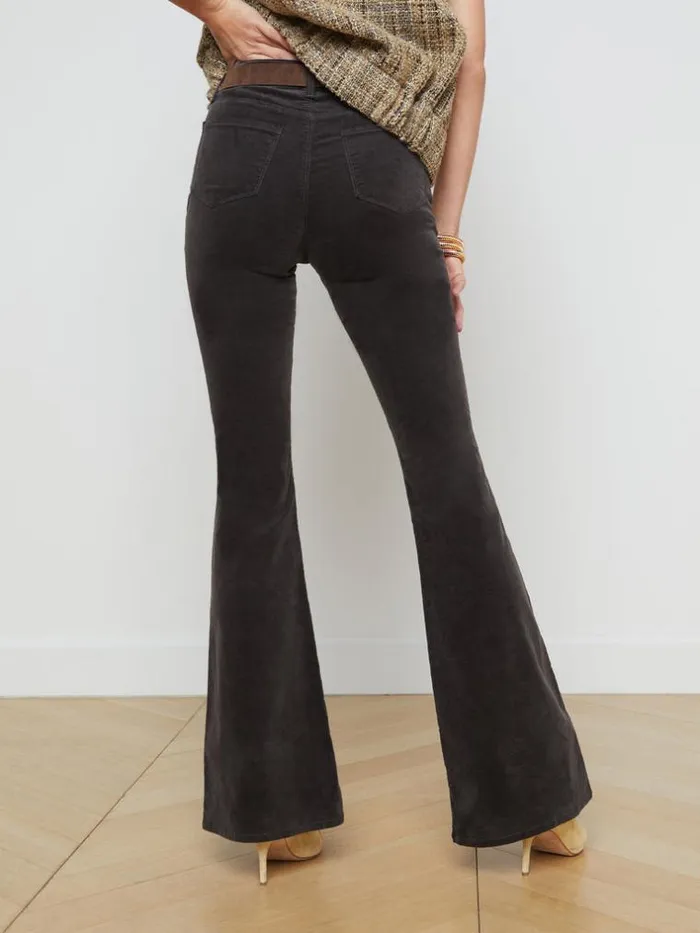 L039Agence Velvet Denim Women Marty Velvet Jean Greystone