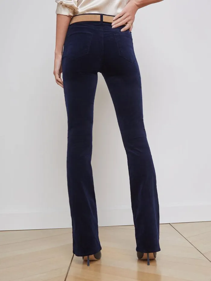 L039Agence Velvet Denim Women Stevie Velvet Jean Dark Navy