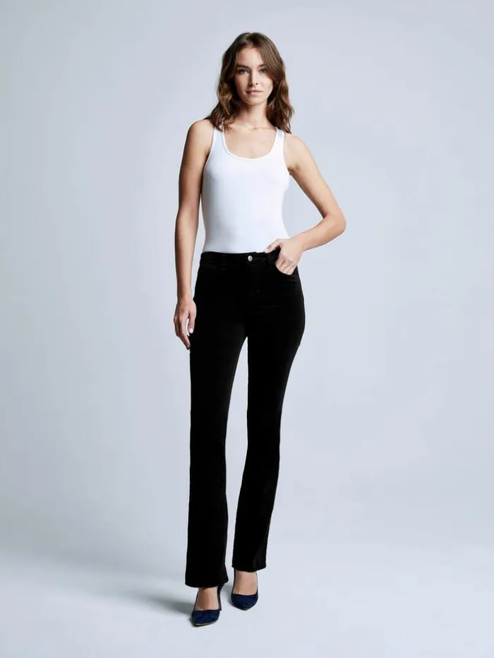 L039Agence Velvet Denim Women Stevie Velvet Jean Noir