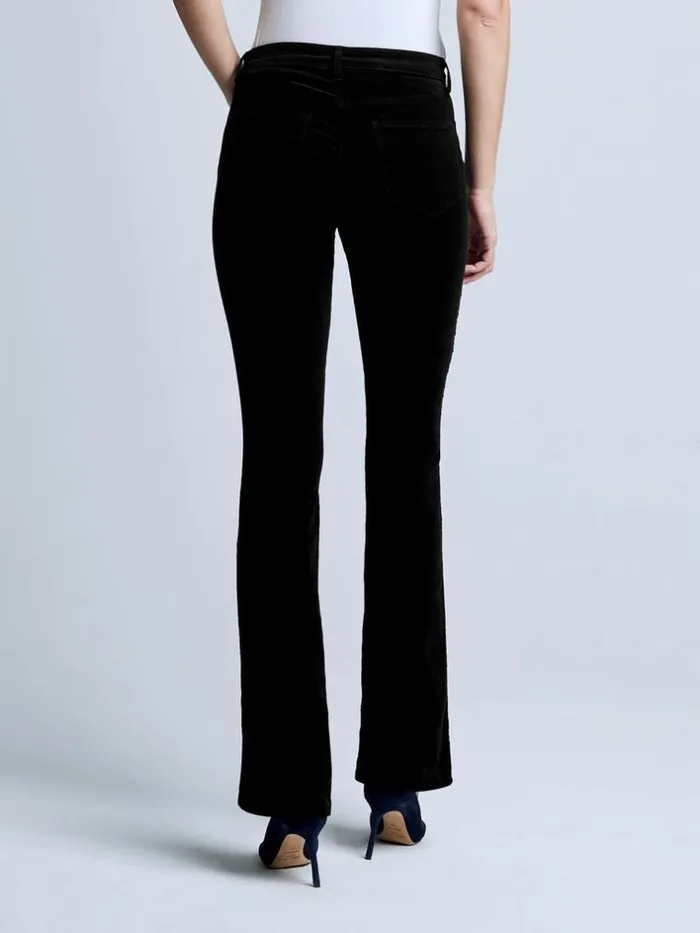 L039Agence Velvet Denim Women Stevie Velvet Jean Noir