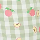 Light Green Gingham and Peaches Rachelle Capri Pants Clothing Unique Vintage Pants