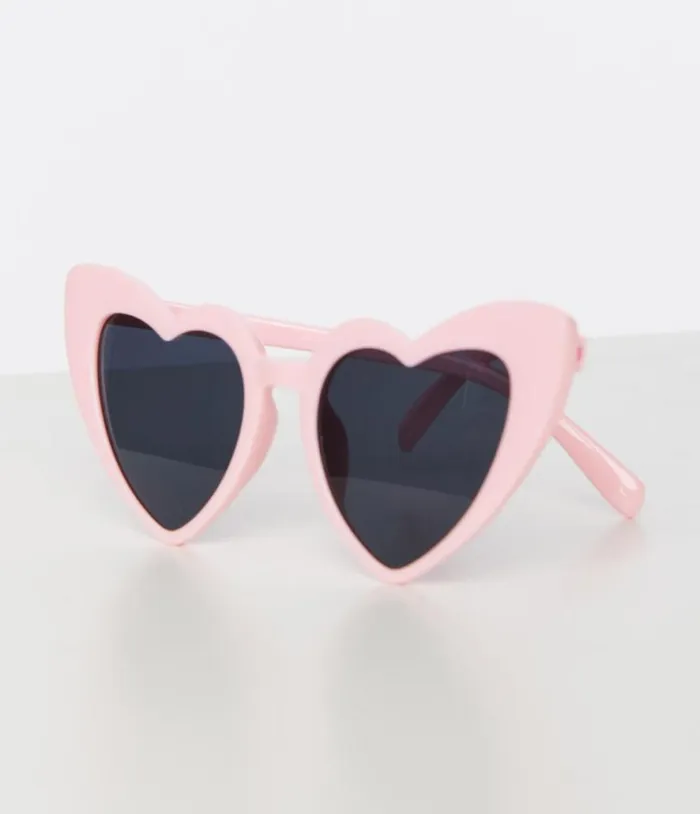 Light Pink Heart Sunglasses Accessories Unique Vintage Sunglasses