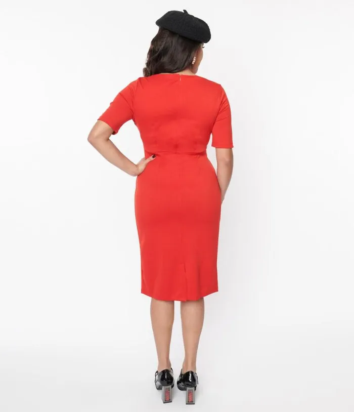 Lipstick Red Wiggle Dress Dresses Unique Vintage Pencil