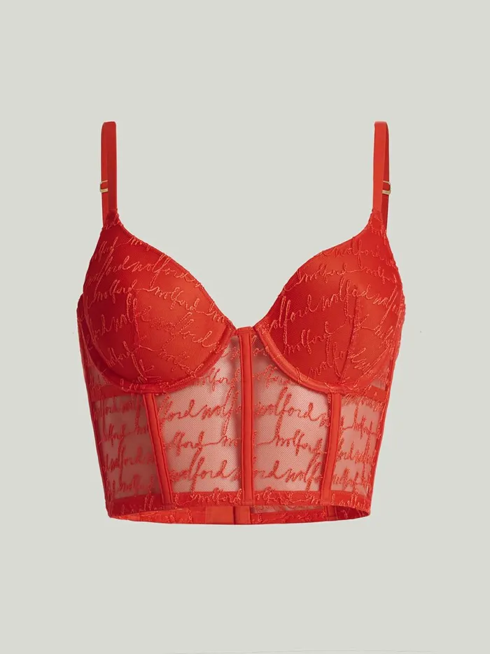 Logo Obsessed Bustier Red Glow Women Wolford Bras