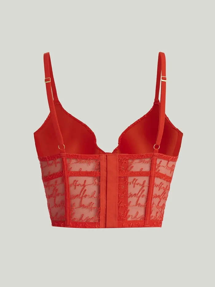 Logo Obsessed Bustier Red Glow Women Wolford Bras