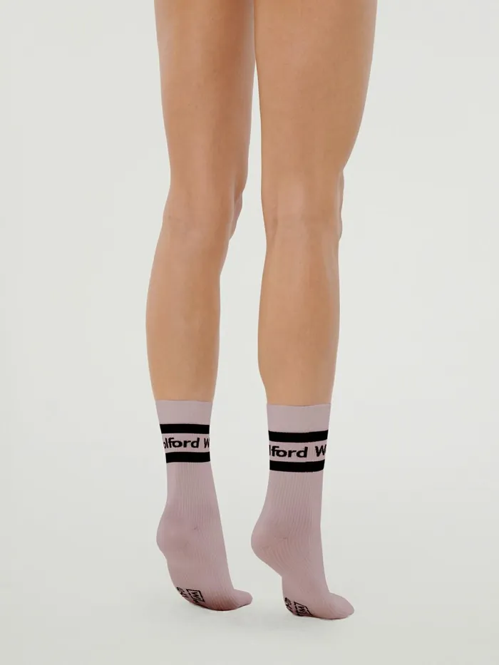 Logo Rib Socks Rose Petalblack Women Wolford Socks