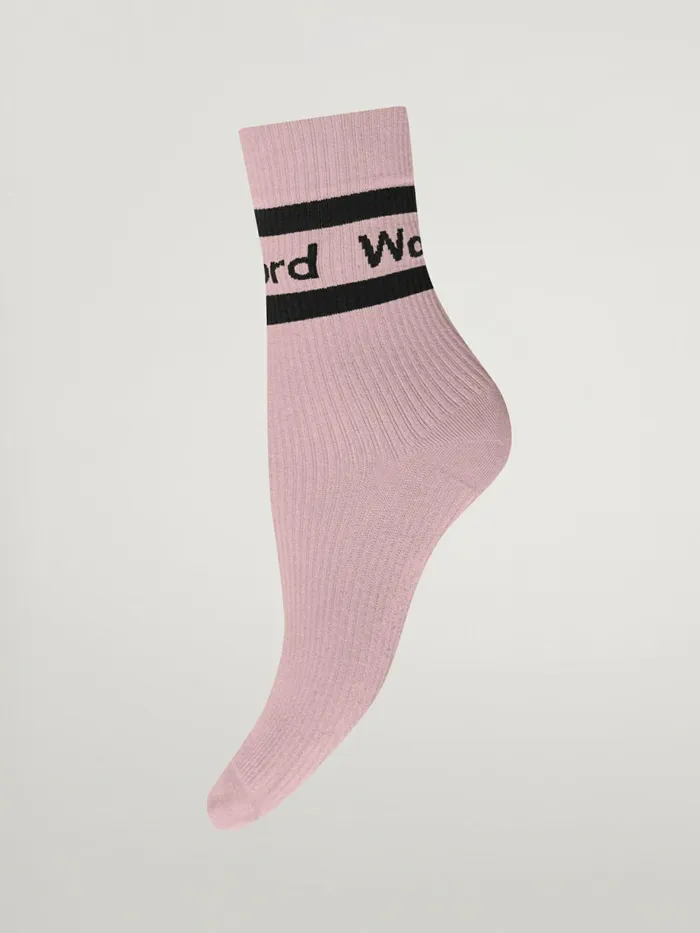Logo Rib Socks Rose Petalblack Women Wolford Socks