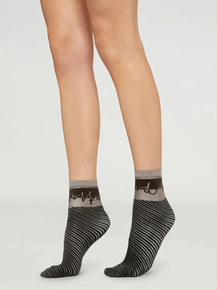 Logo Script Socks Fogblack Women Wolford Socks