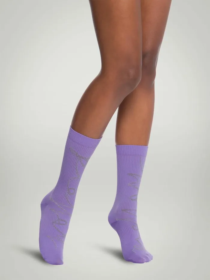 Lurex Logo Script Socks Lilacsilver Women Wolford Socks