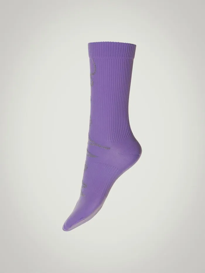 Lurex Logo Script Socks Lilacsilver Women Wolford Socks