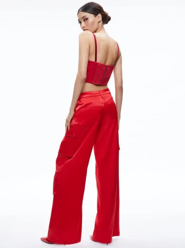 Matching Sets Women Alice Olivia ADARA BUSTIER TOP JOETTE LOW RISE CARGO PANT Matching Sets Women Alice Olivia ADARA BUSTIER TOP JOETTE LOW RISE CARGO PANT