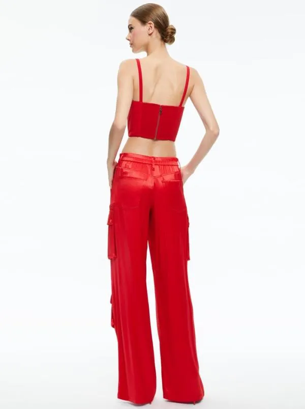 Matching Sets Women Alice Olivia ADARA BUSTIER TOP JOETTE LOW RISE CARGO PANT Matching Sets Women Alice Olivia ADARA BUSTIER TOP JOETTE LOW RISE CARGO PANT
