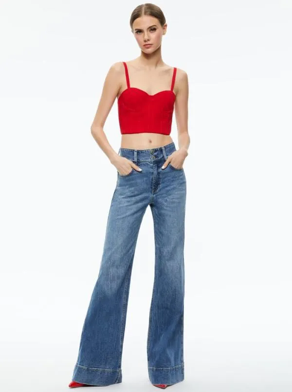 Matching Sets Women Alice Olivia ADARA BUSTIER TOP JOETTE LOW RISE CARGO PANT Matching Sets Women Alice Olivia ADARA BUSTIER TOP JOETTE LOW RISE CARGO PANT