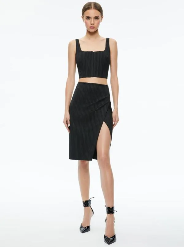 Matching Sets Women Alice Olivia BRESLIN CORSET TOP SIOBHAN FRONT WRAP MIDI SKIRT Matching Sets Women Alice Olivia BRESLIN CORSET TOP SIOBHAN FRONT WRAP MIDI SKIRT