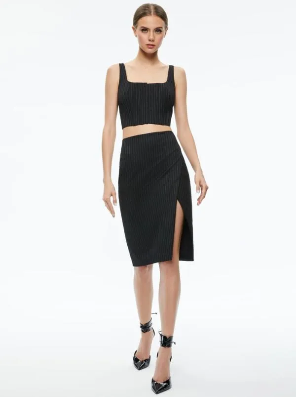 Matching Sets Women Alice Olivia BRESLIN CORSET TOP SIOBHAN FRONT WRAP MIDI SKIRT Matching Sets Women Alice Olivia BRESLIN CORSET TOP SIOBHAN FRONT WRAP MIDI SKIRT