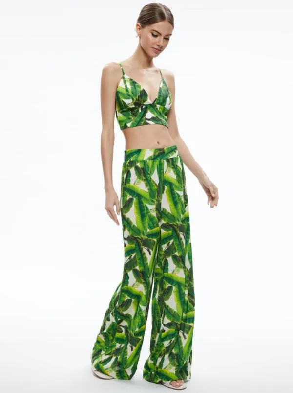 Matching Sets Women Alice Olivia CARLI TIE BACK BRA TOP RUSSELL HIGH WAISTED SMOCKED WAISTBAND PANT Matching Sets Women Alice Olivia CARLI TIE BACK BRA TOP RUSSELL HIGH WAISTED SMOCKED WAISTBAND PANT