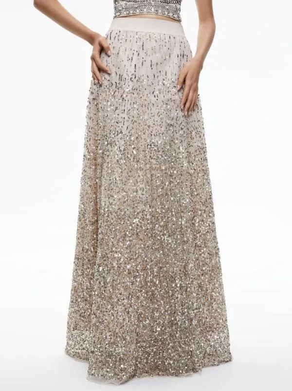 Matching Sets Women Alice Olivia GATZ EMBELLISHED HIGH NECK TOP CATRINA EMBELLISHED GOWN MAXI SKIRT Matching Sets Women Alice Olivia GATZ EMBELLISHED HIGH NECK TOP CATRINA EMBELLISHED GOWN MAXI SKIRT