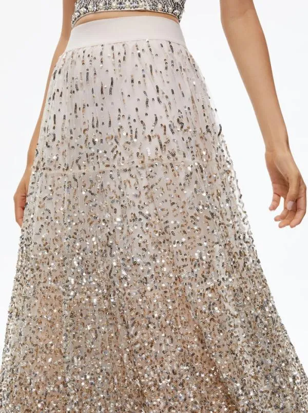 Matching Sets Women Alice Olivia GATZ EMBELLISHED HIGH NECK TOP CATRINA EMBELLISHED GOWN MAXI SKIRT Matching Sets Women Alice Olivia GATZ EMBELLISHED HIGH NECK TOP CATRINA EMBELLISHED GOWN MAXI SKIRT