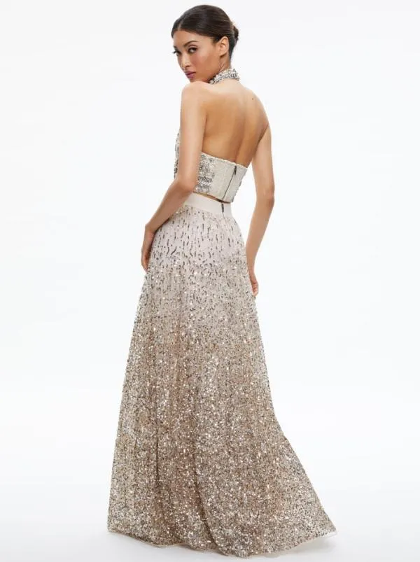 Matching Sets Women Alice Olivia GATZ EMBELLISHED HIGH NECK TOP CATRINA EMBELLISHED GOWN MAXI SKIRT Matching Sets Women Alice Olivia GATZ EMBELLISHED HIGH NECK TOP CATRINA EMBELLISHED GOWN MAXI SKIRT