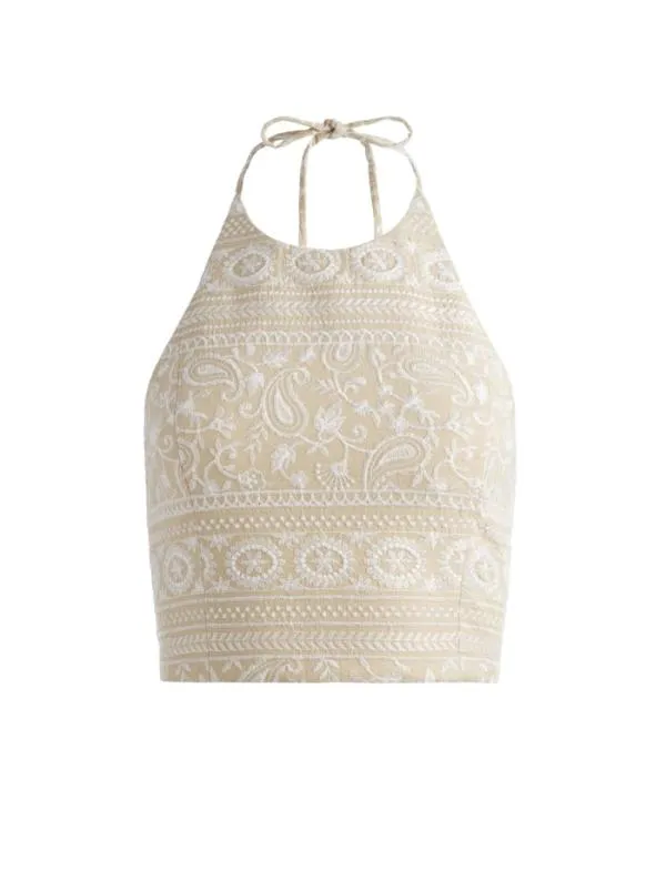 Matching Sets Women Alice Olivia JAYMEE TIE NECK CROPPED HALTER TOP REISE TIERED MIDI SKIRT Matching Sets Women Alice Olivia JAYMEE TIE NECK CROPPED HALTER TOP REISE TIERED MIDI SKIRT