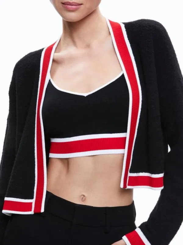Matching Sets Women Alice Olivia JUANA CROPPED CARDIGAN MAUDE BRALETTE