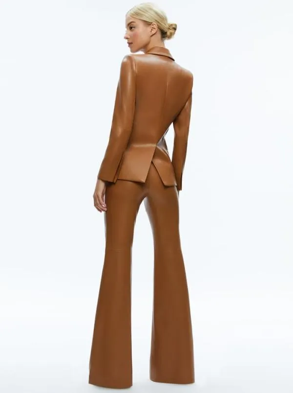 Matching Sets Women Alice Olivia MACEY FITTED VEGAN LEATHER BLAZER DANETTE VEGAN LEATHER SPLIT HEM TROUSERS Matching Sets Women Alice Olivia MACEY FITTED VEGAN LEATHER BLAZER DANETTE VEGAN LEATHER SPLIT HEM TROUSERS