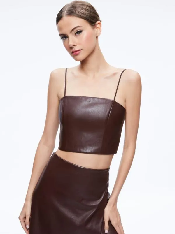 Matching Sets Women Alice Olivia PEARLE VEGAN LEATHER BUSTIER TOP SIOBHAN VEGAN LEATHER MAXI SKIRT Matching Sets Women Alice Olivia PEARLE VEGAN LEATHER BUSTIER TOP SIOBHAN VEGAN LEATHER MAXI SKIRT