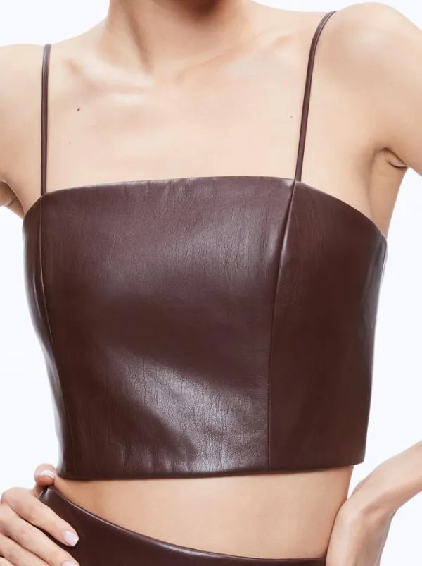 Matching Sets Women Alice Olivia PEARLE VEGAN LEATHER BUSTIER TOP SIOBHAN VEGAN LEATHER MAXI SKIRT Matching Sets Women Alice Olivia PEARLE VEGAN LEATHER BUSTIER TOP SIOBHAN VEGAN LEATHER MAXI SKIRT