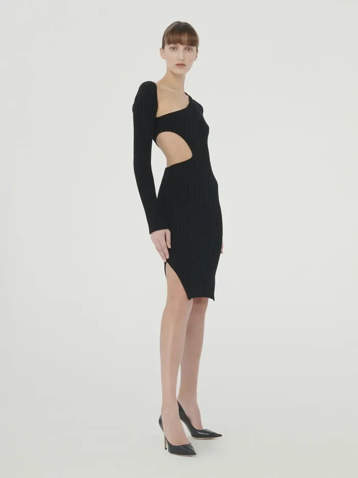 Mega Rib Dress Black Women Wolford Dresses and Skirts