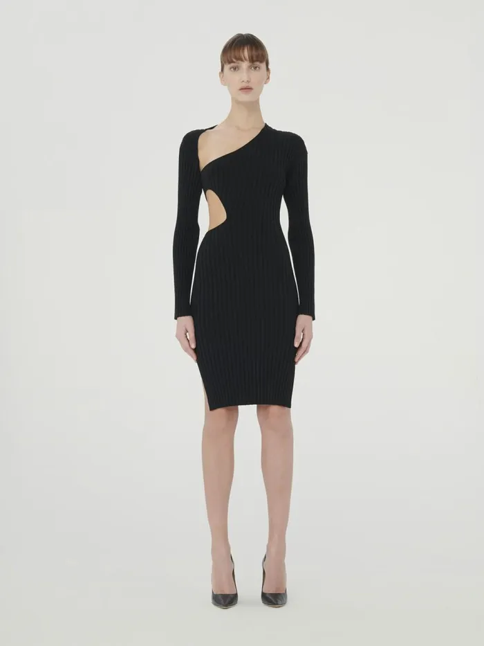 Mega Rib Dress Black Women Wolford Dresses and Skirts