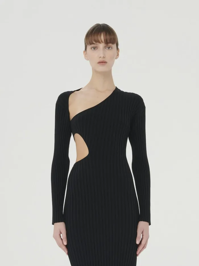 Mega Rib Dress Black Women Wolford Dresses and Skirts