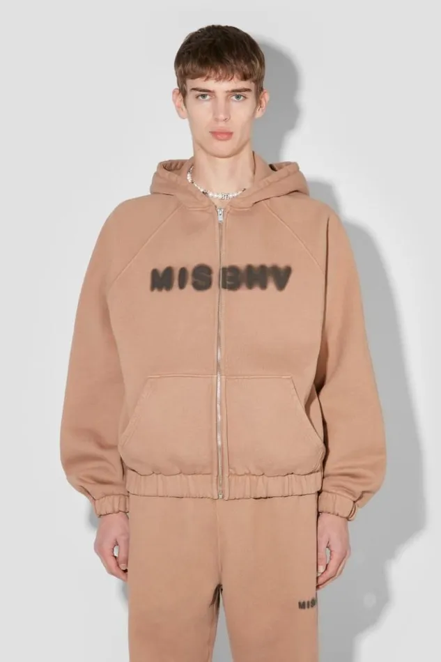 Men Hoodies and Sweats MISBHV Community Zipped Hoodie Vintage Brown