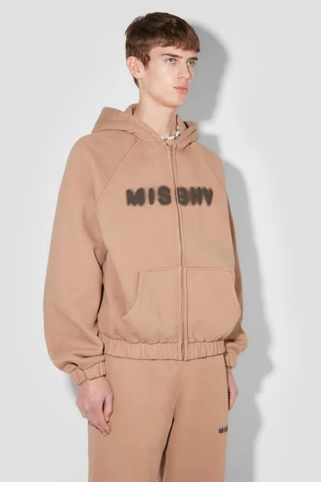 Men Hoodies and Sweats MISBHV Community Zipped Hoodie Vintage Brown