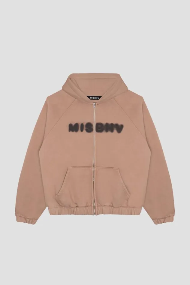 Men Hoodies and Sweats MISBHV Community Zipped Hoodie Vintage Brown