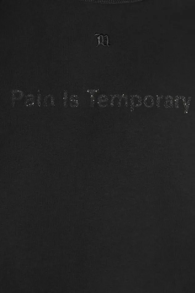 Men Hoodies and Sweats MISBHV Pain Is Temporary Glitter Hoodie Black