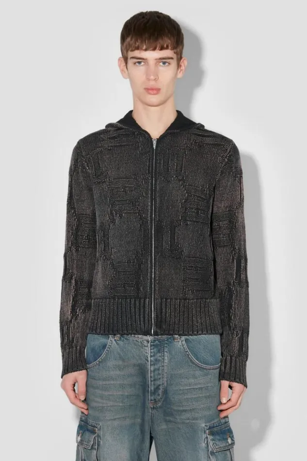 Men Knitwear MISBHV Monogram Knitted Hoodie Black