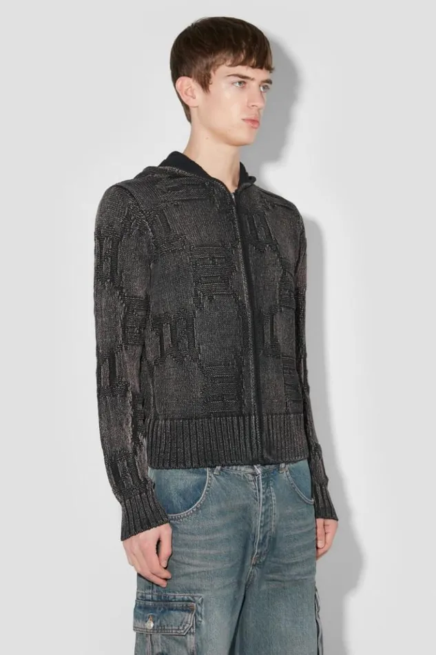 Men Knitwear MISBHV Monogram Knitted Hoodie Black