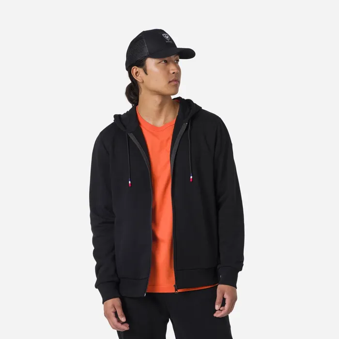Men Men039s Fullzip Hooded Logo Cotton Sweatshirt Black200 Rossignol Sweatshirts and Pullovers