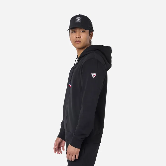 Men Men039s Fullzip Hooded Logo Cotton Sweatshirt Black200 Rossignol Sweatshirts and Pullovers
