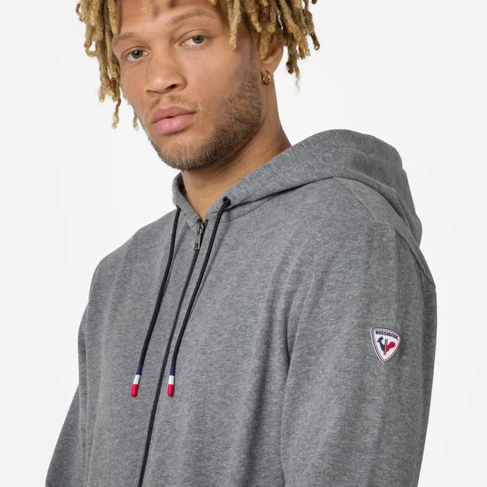 Men Men039s Fullzip Hooded Logo Fleece Sweatshirt Heathergrey280 Rossignol Sweatshirts and Pullovers