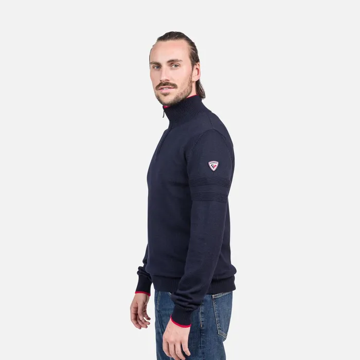 Men Men039s HalfZip Knit Sweater Darknavy715 Rossignol Sweatshirts and Pullovers