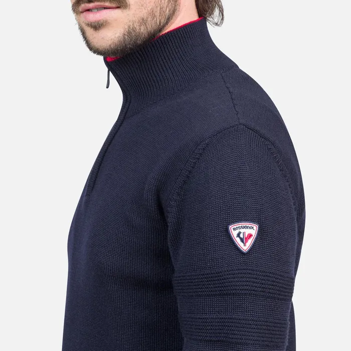 Men Men039s HalfZip Knit Sweater Darknavy715 Rossignol Sweatshirts and Pullovers
