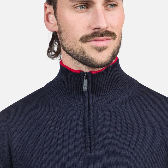 Men Men039s HalfZip Knit Sweater Darknavy715 Rossignol Sweatshirts and Pullovers