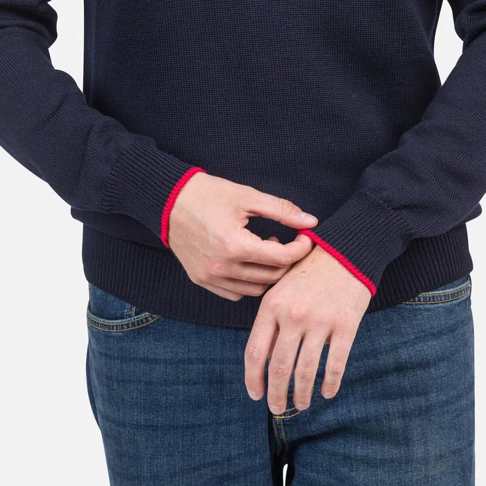 Men Men039s HalfZip Knit Sweater Darknavy715 Rossignol Sweatshirts and Pullovers